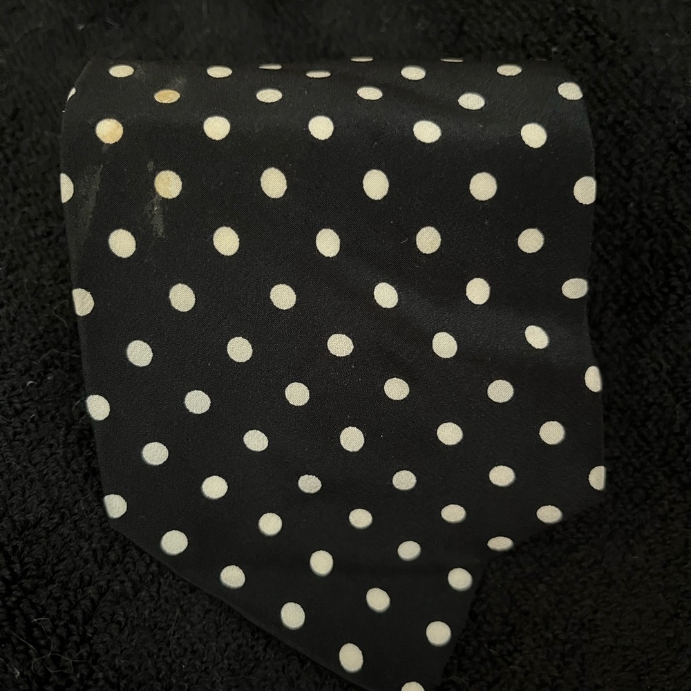 Dolce & Gabanna Men's Silk Black and White Polka Dot Neck Tie